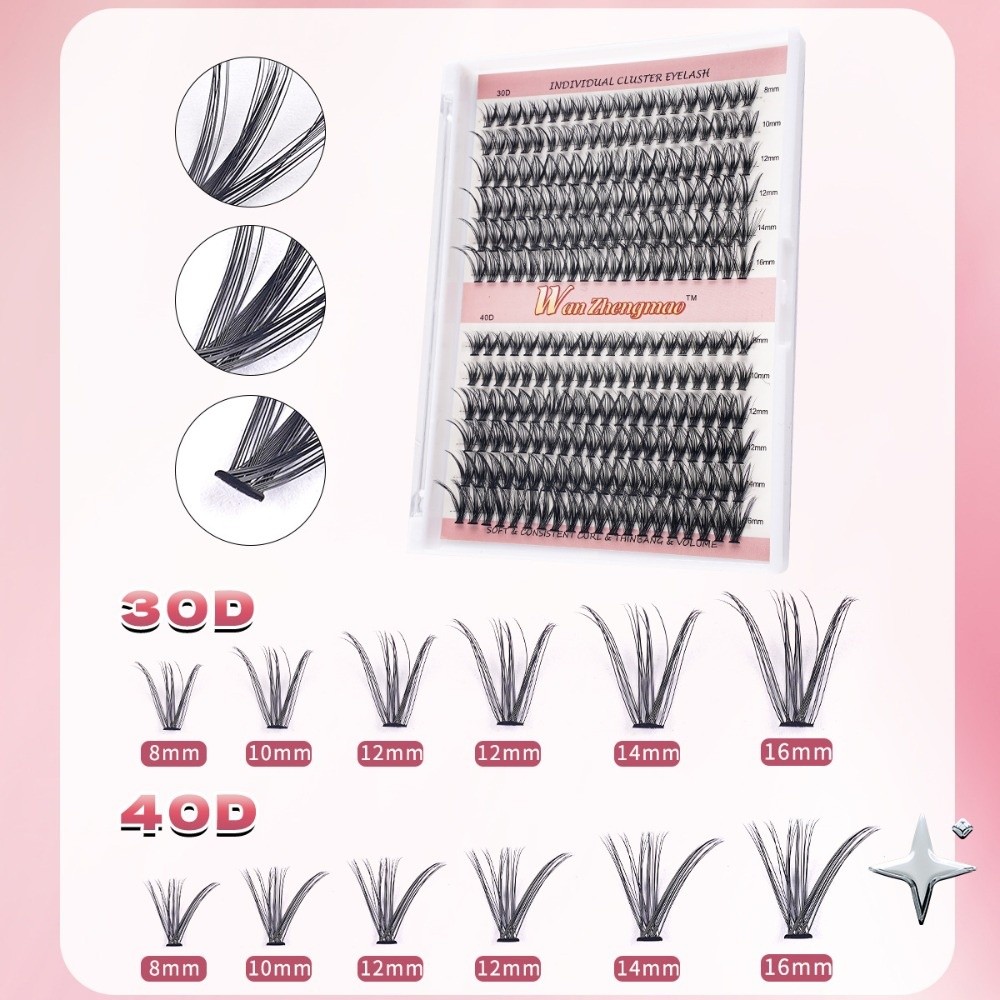 Eyelash Extension Wispy - 8-16mm Uzunlukta Takma Kirpikler Yapıştırıcı ve